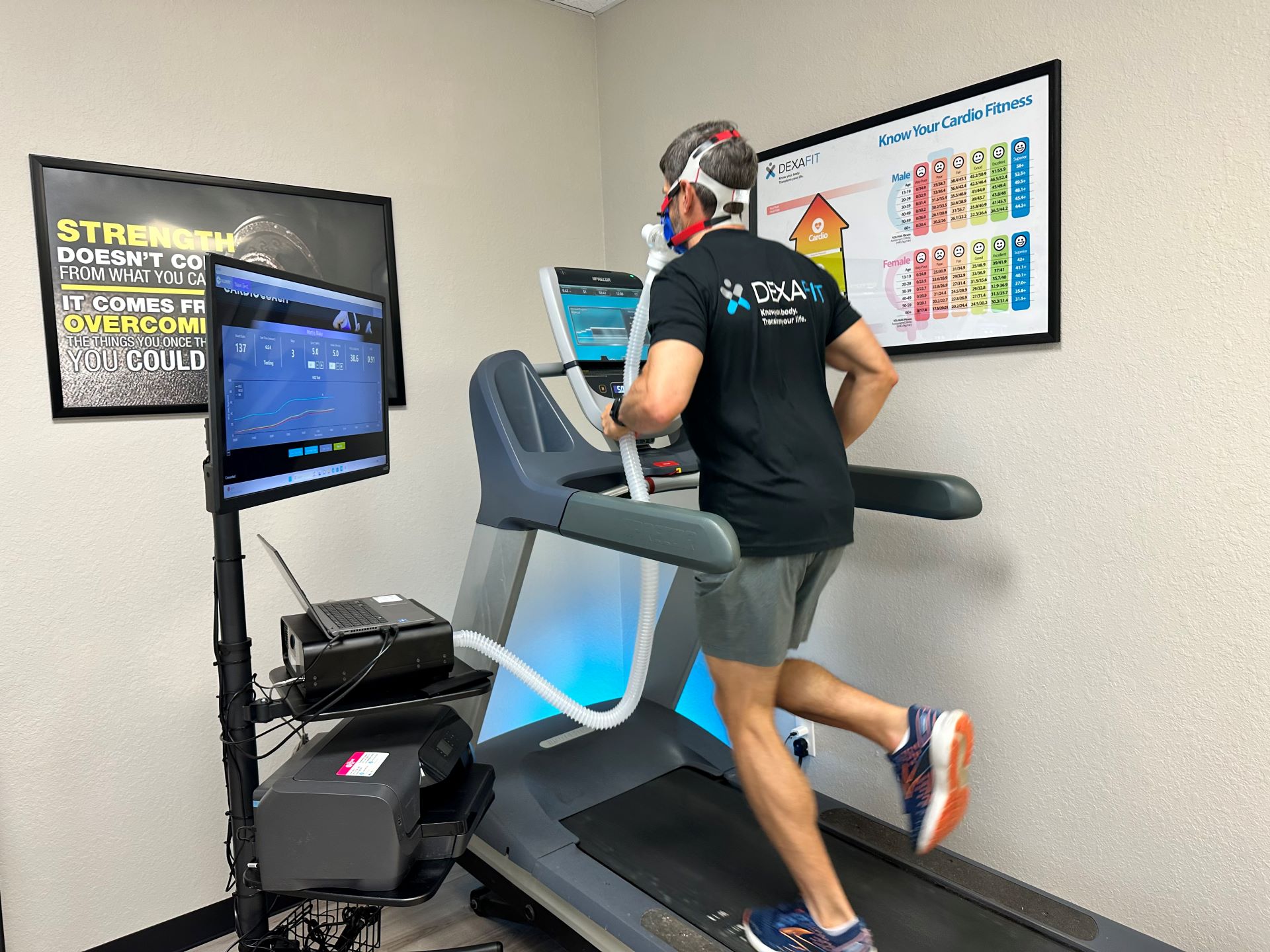 Picture of a VO2 max test in mobile